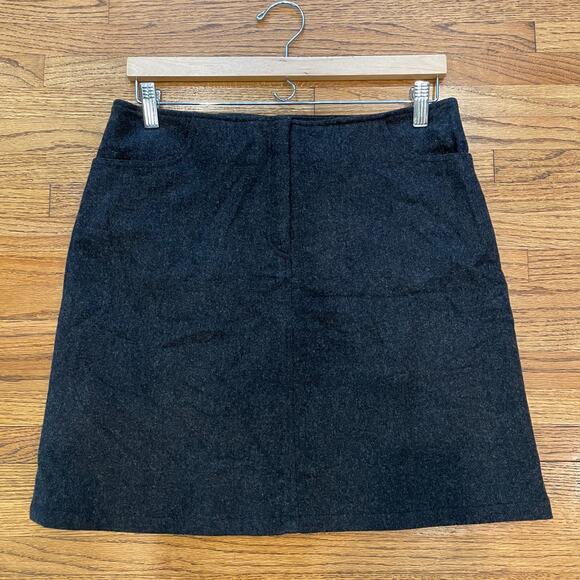 American Eagle Wool Blend Mini Skirt Sz 8 Dark Gray Lined Pockets EUC - Picture 5 of 9